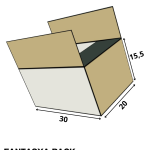 boite carton ouverte 30cm 20cm 15,5cm